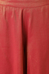 Red Ankle Length Festive Culottes