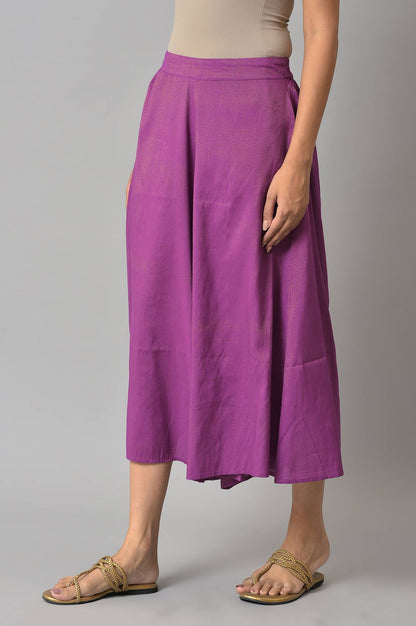 Purple Ankle Length Flared Culottes