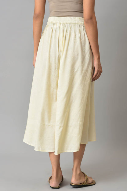 White Ankle Length Flared Culottes