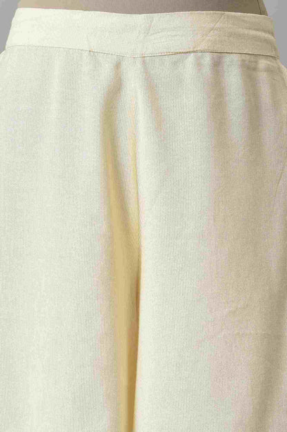 White Ankle Length Flared Culottes