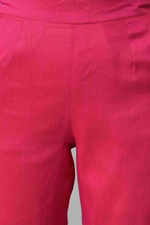 Magenta Solid Light Festive LIVA Eco Trouser Pants