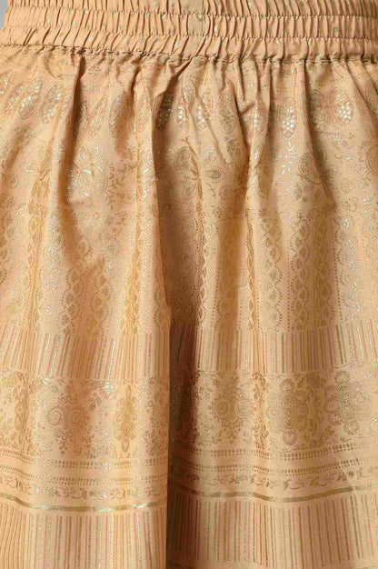 Gold Foil Print Circular Skirt