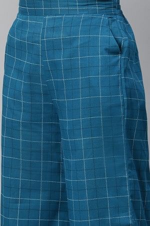 Blue Check Print Culottes