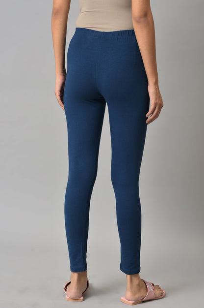 Blue Cotton Lycra Tights