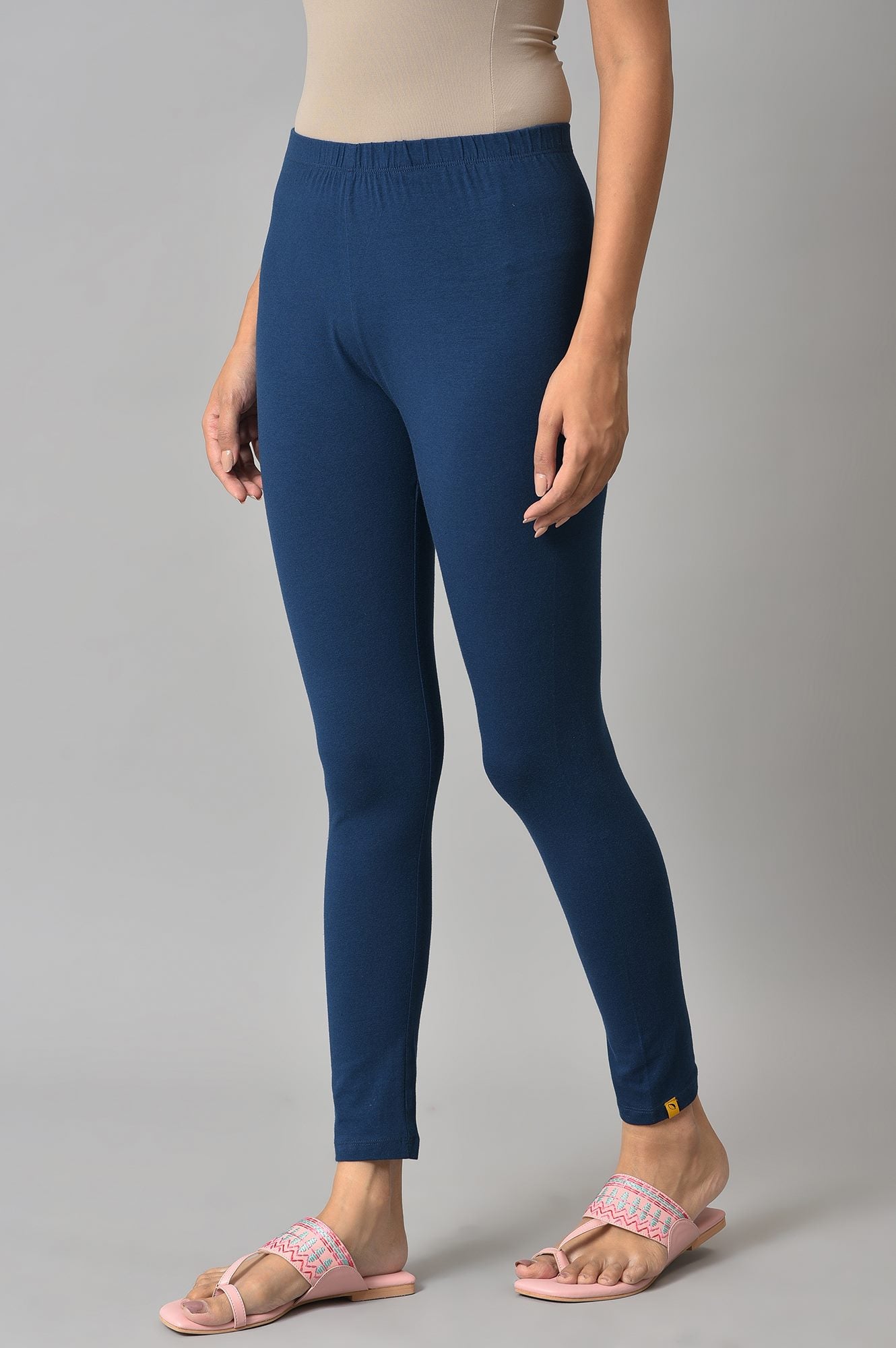 Blue Cotton Lycra Tights