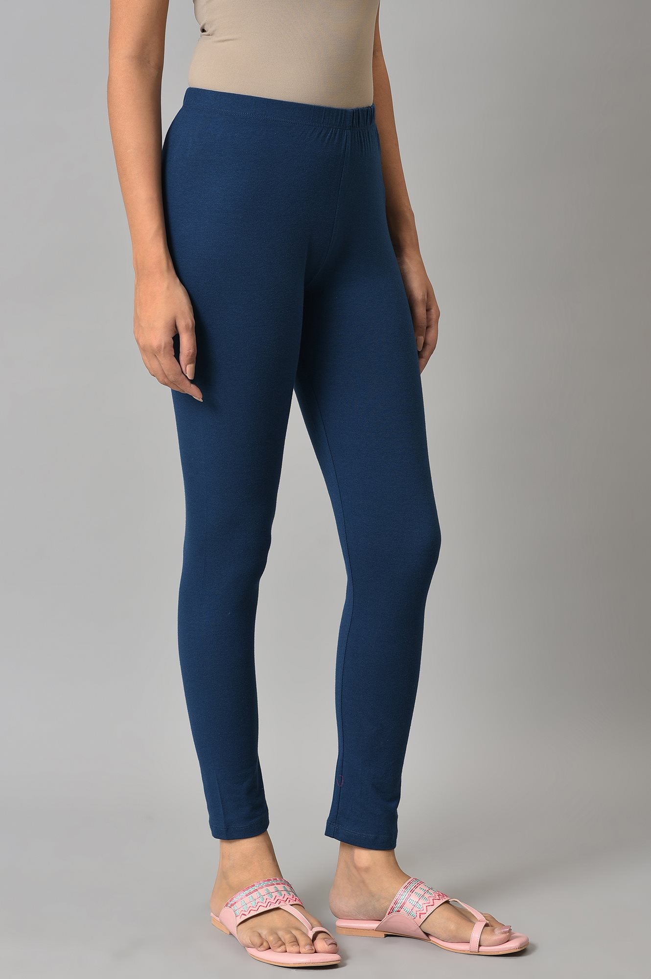 Blue Cotton Lycra Tights