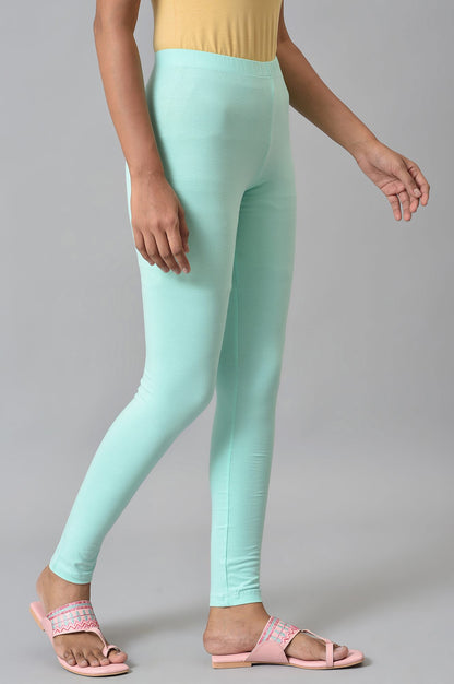 Green Cotton Lycra Tights