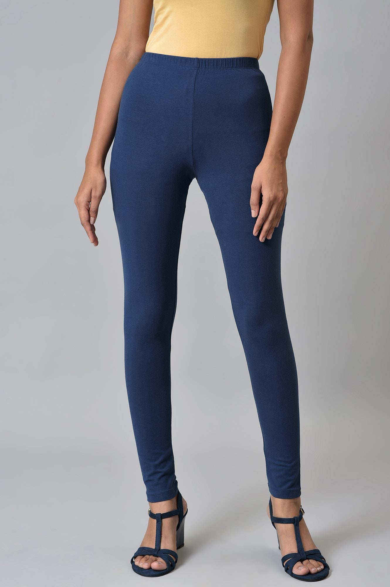 Blue Cotton Lycra Tights