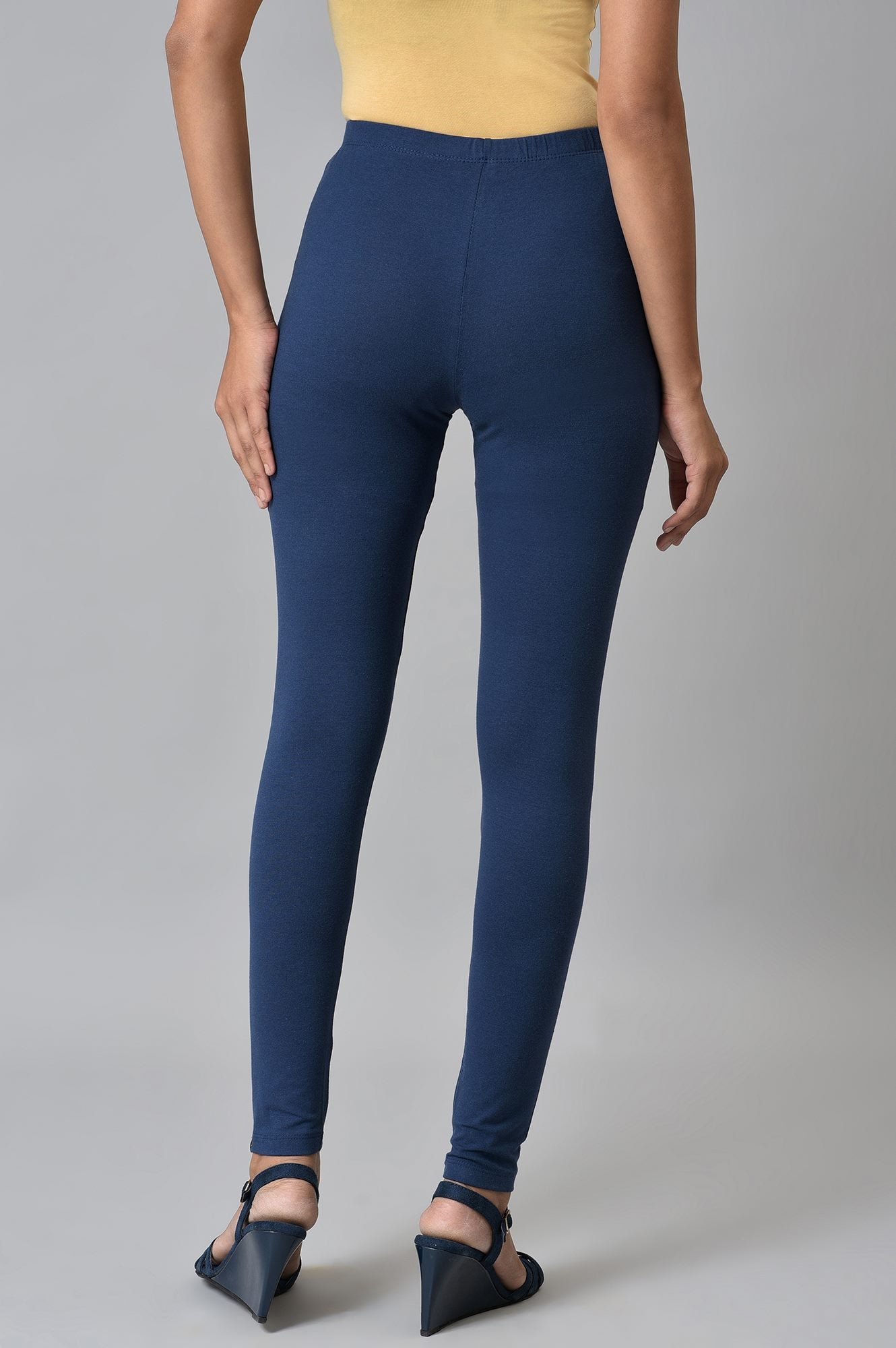 Blue Cotton Lycra Tights