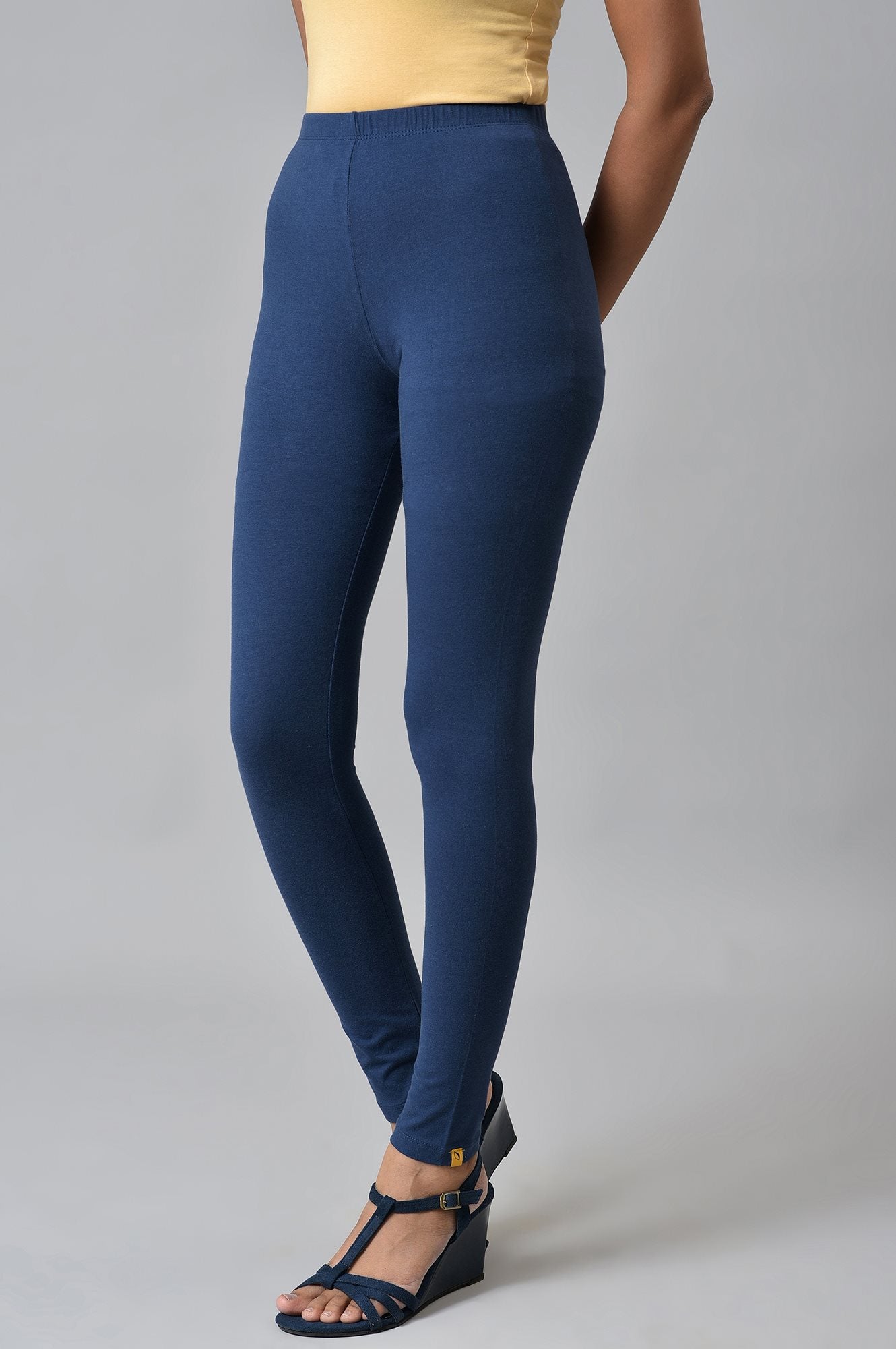 Blue Cotton Lycra Tights