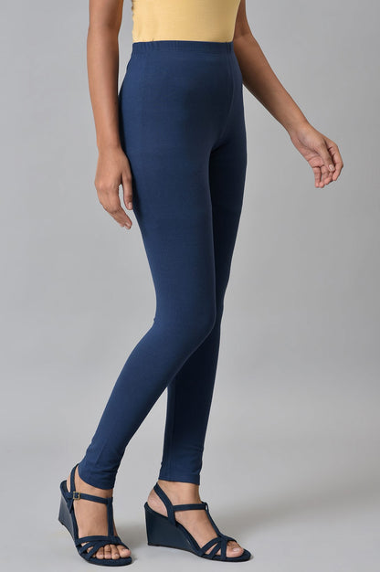 Blue Cotton Lycra Tights