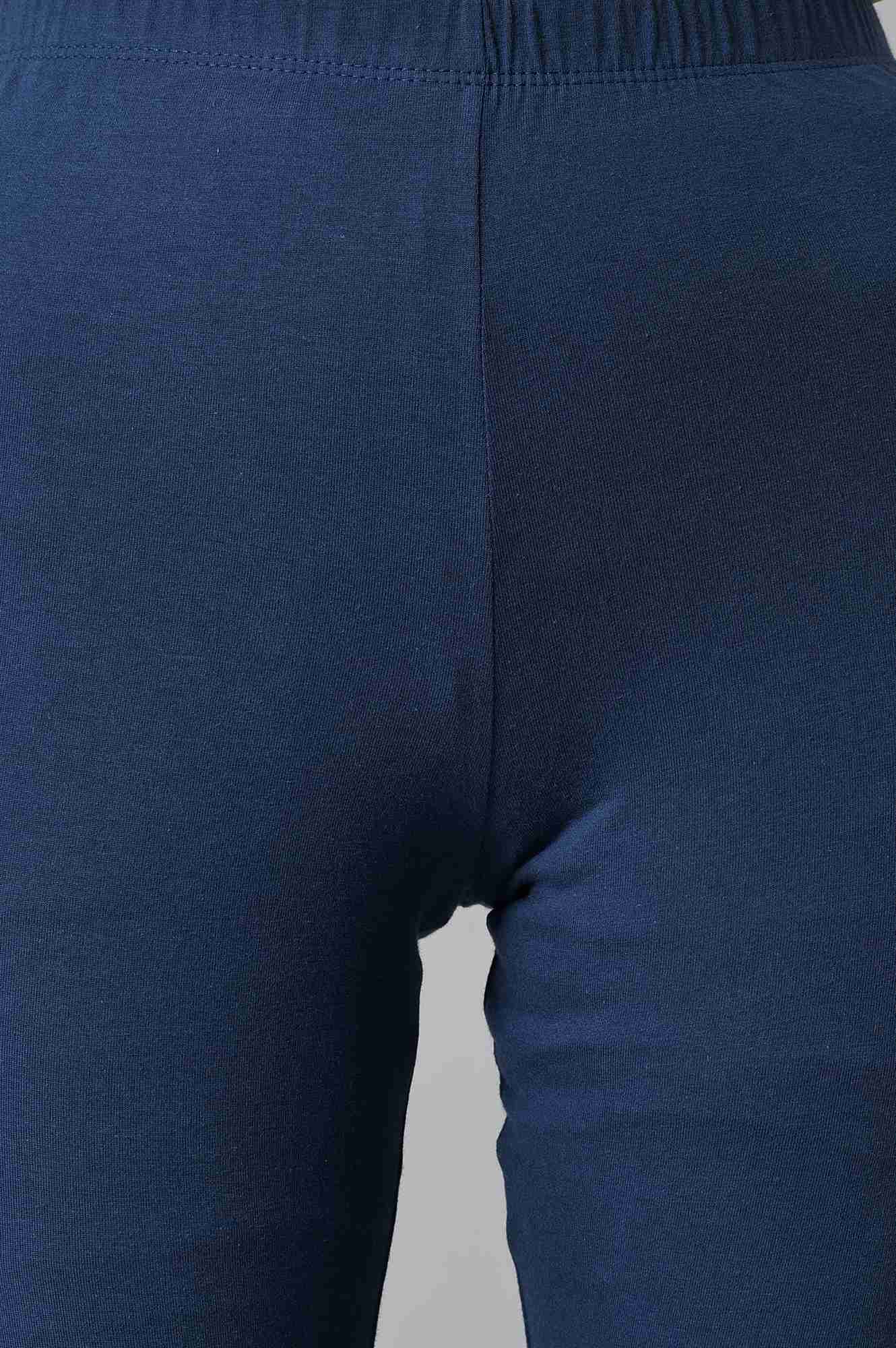 Blue Cotton Lycra Tights