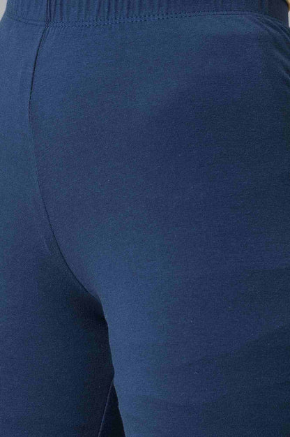 Blue Cotton Lycra Tights