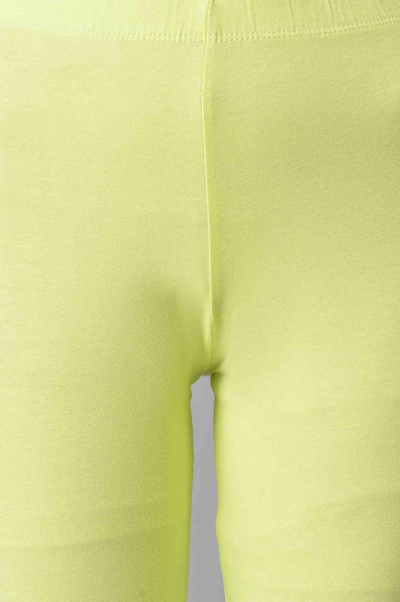 Lemon Yellow Cotton Lycra Tights