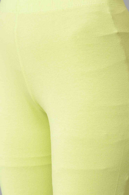 Lemon Yellow Cotton Lycra Tights