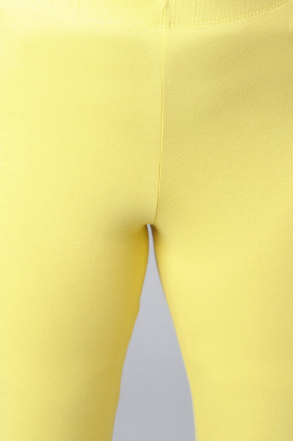 Yellow Cotton Lycra Tights