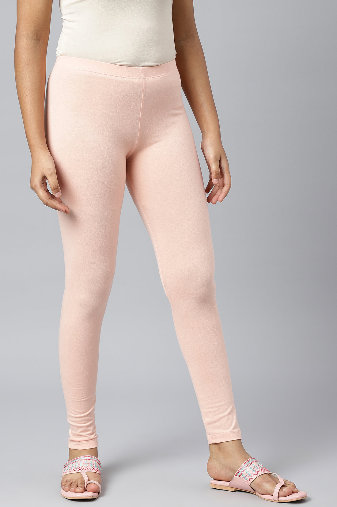 Pink Cotton Lycra Tights