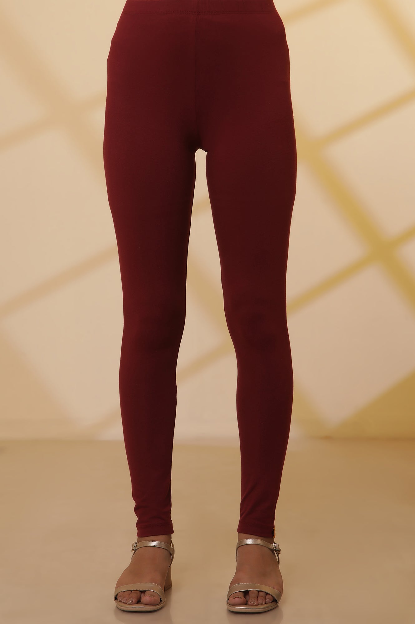 Maroon Cotton Lycra Tights