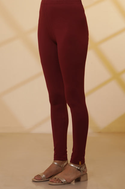 Maroon Cotton Lycra Tights