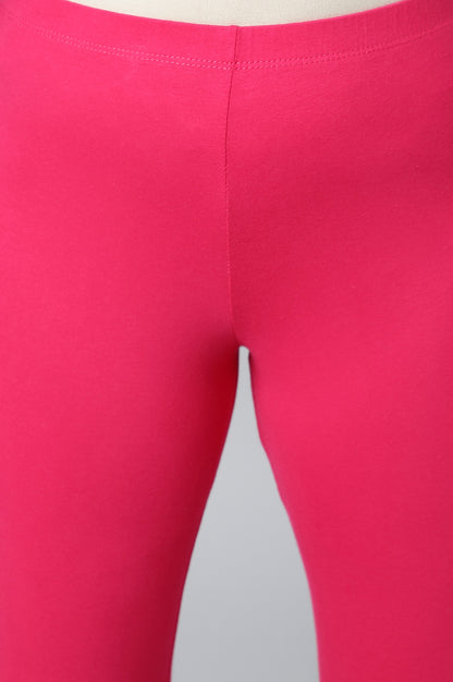 Pink Cotton Lycra Tights