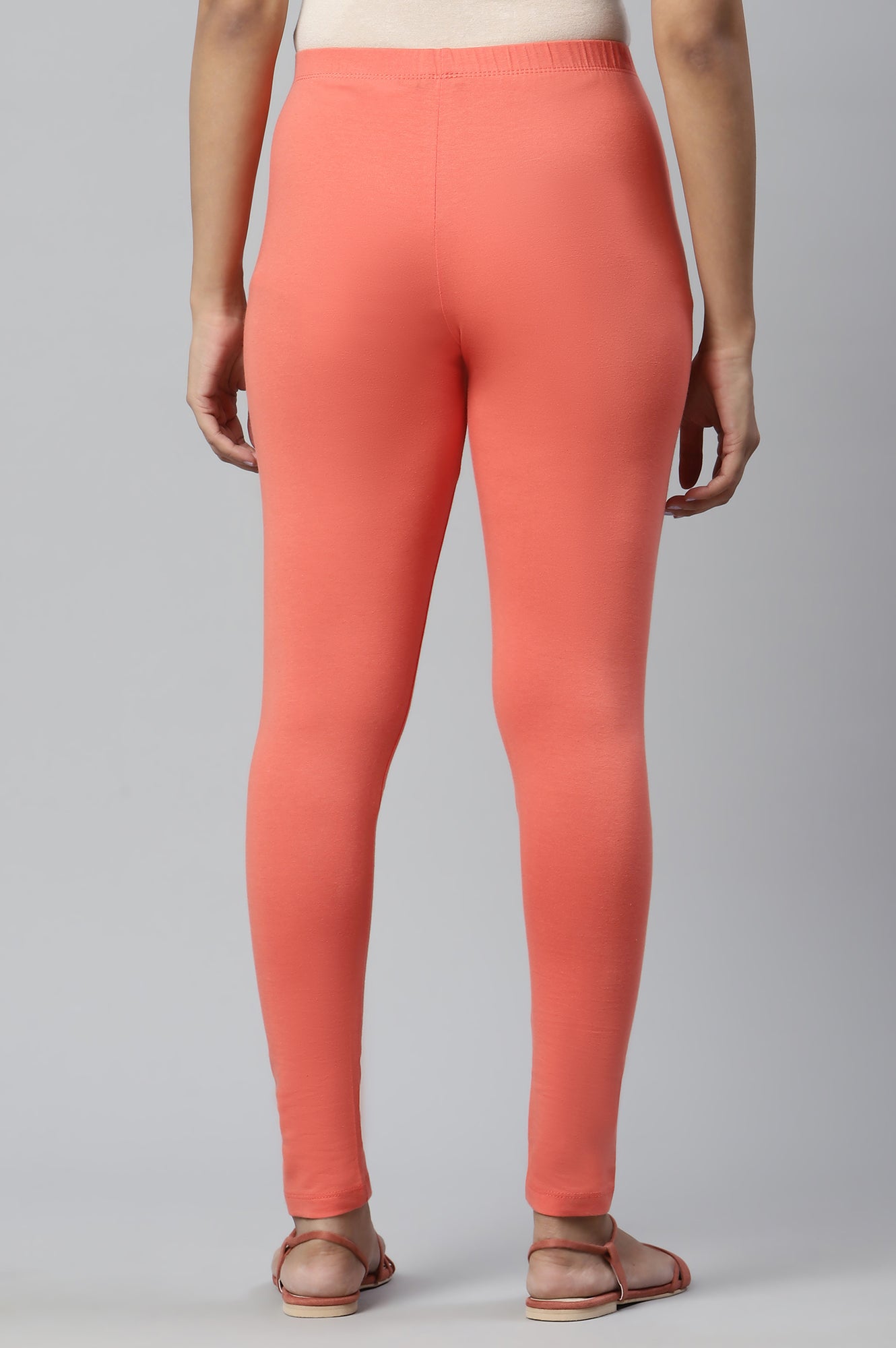 Peach Cotton Lycra Tights