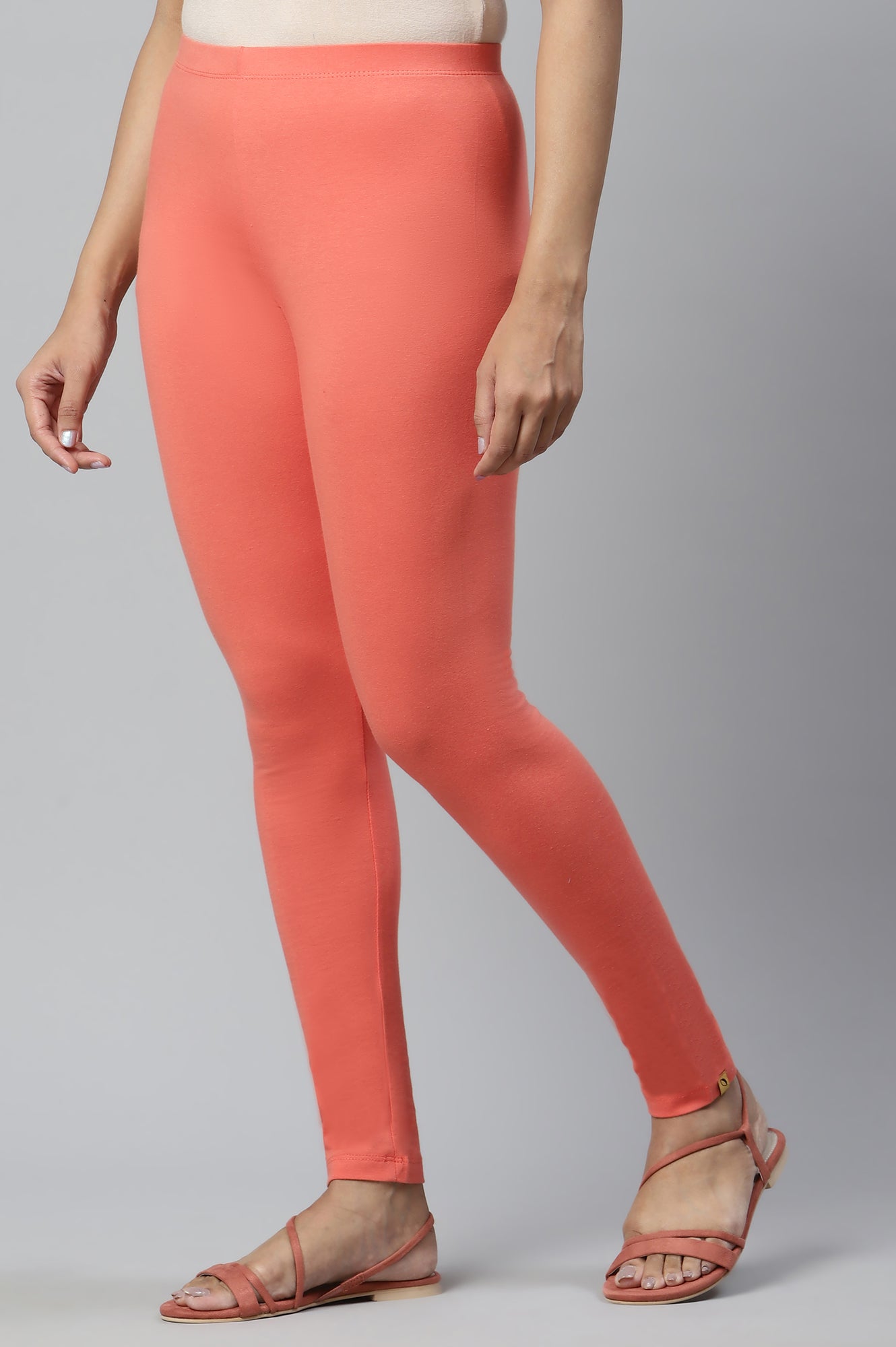 Peach Cotton Lycra Tights