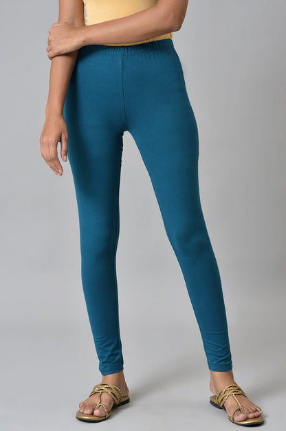 Blue Cotton Lycra Tights