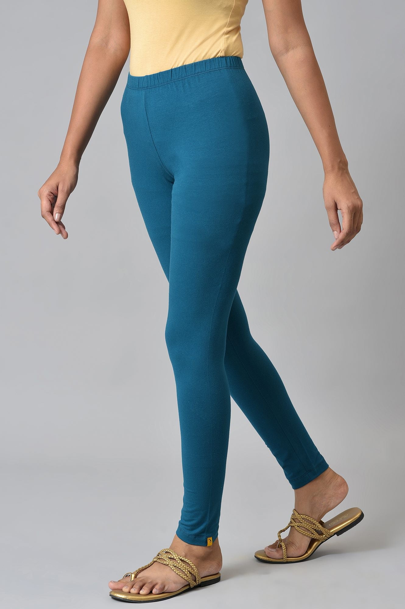 Blue Cotton Lycra Tights