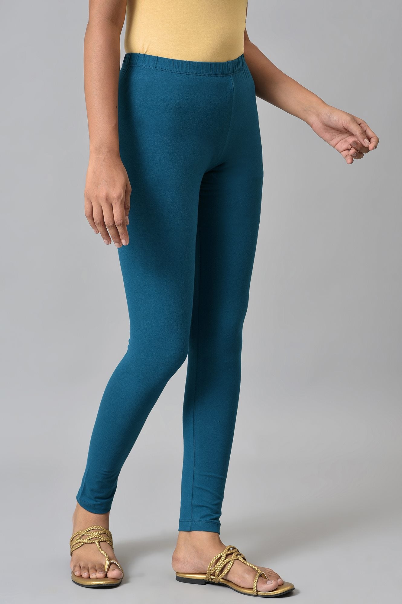 Blue Cotton Lycra Tights