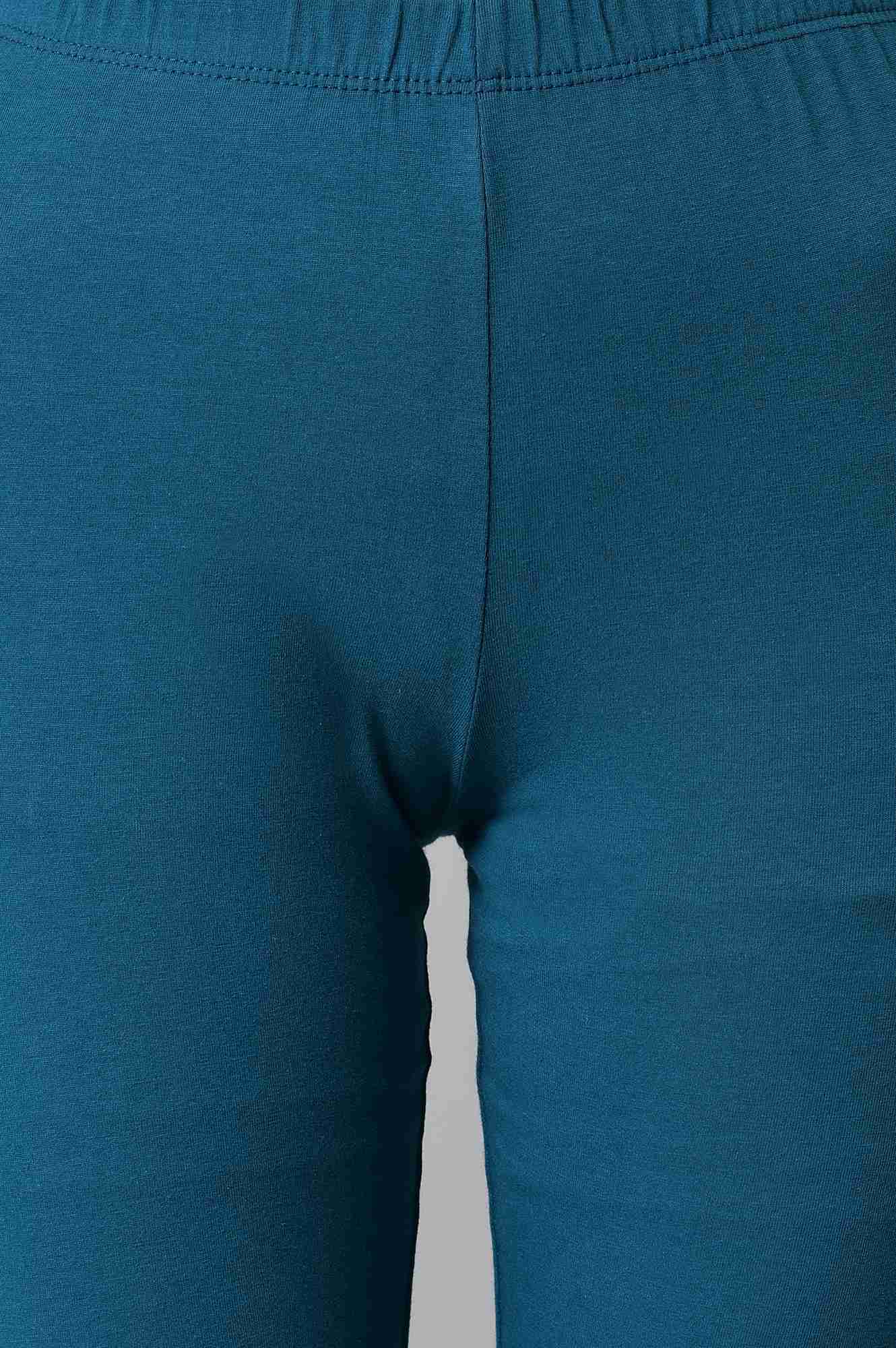 Blue Cotton Lycra Tights