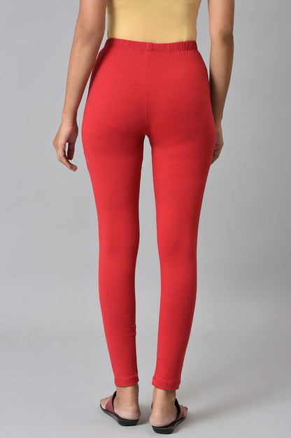 Red Cotton Lycra Tights