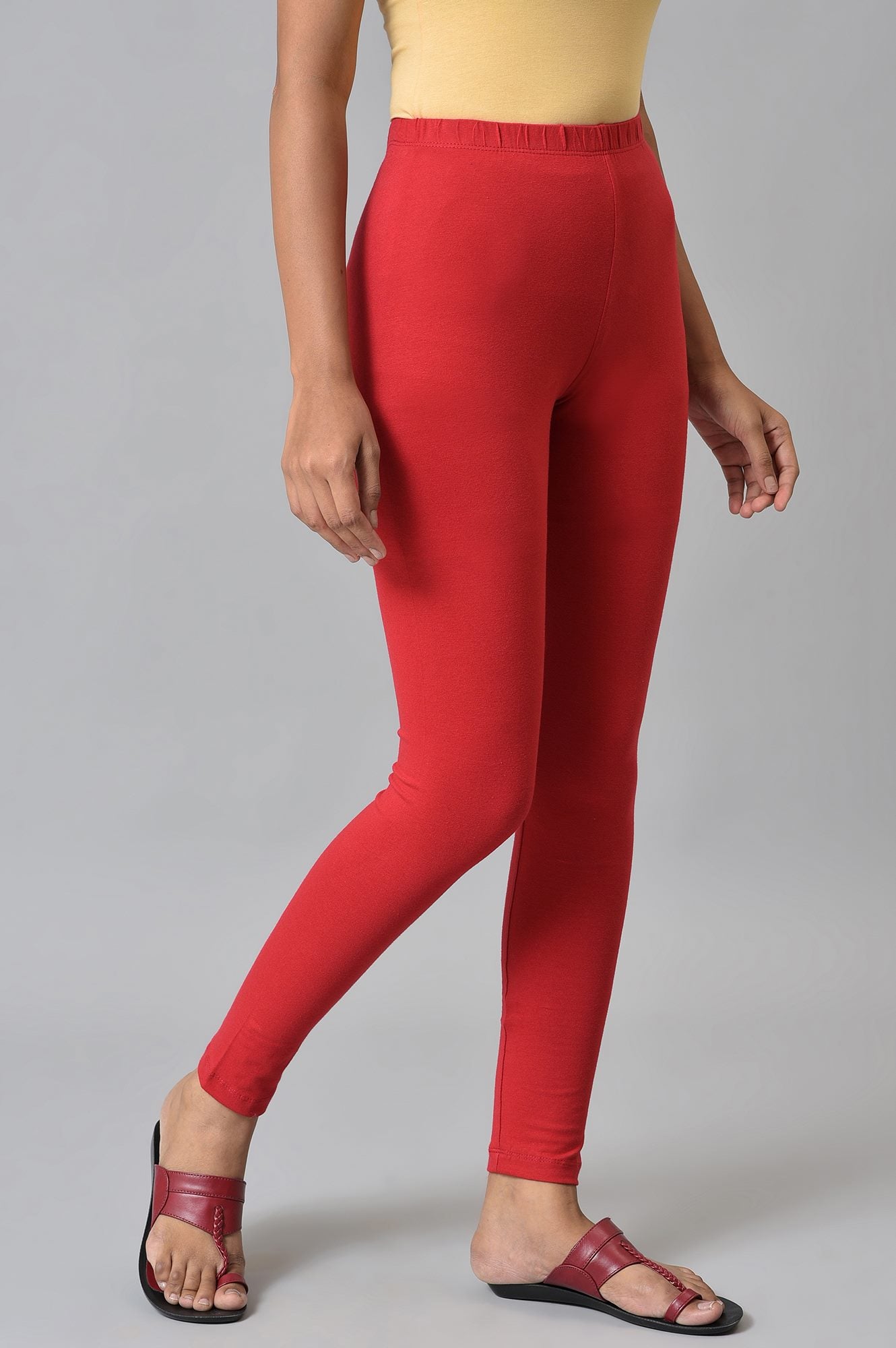 Red Cotton Lycra Tights