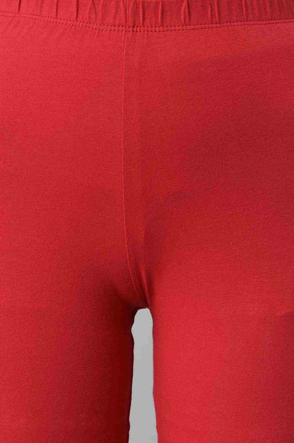 Red Cotton Lycra Tights