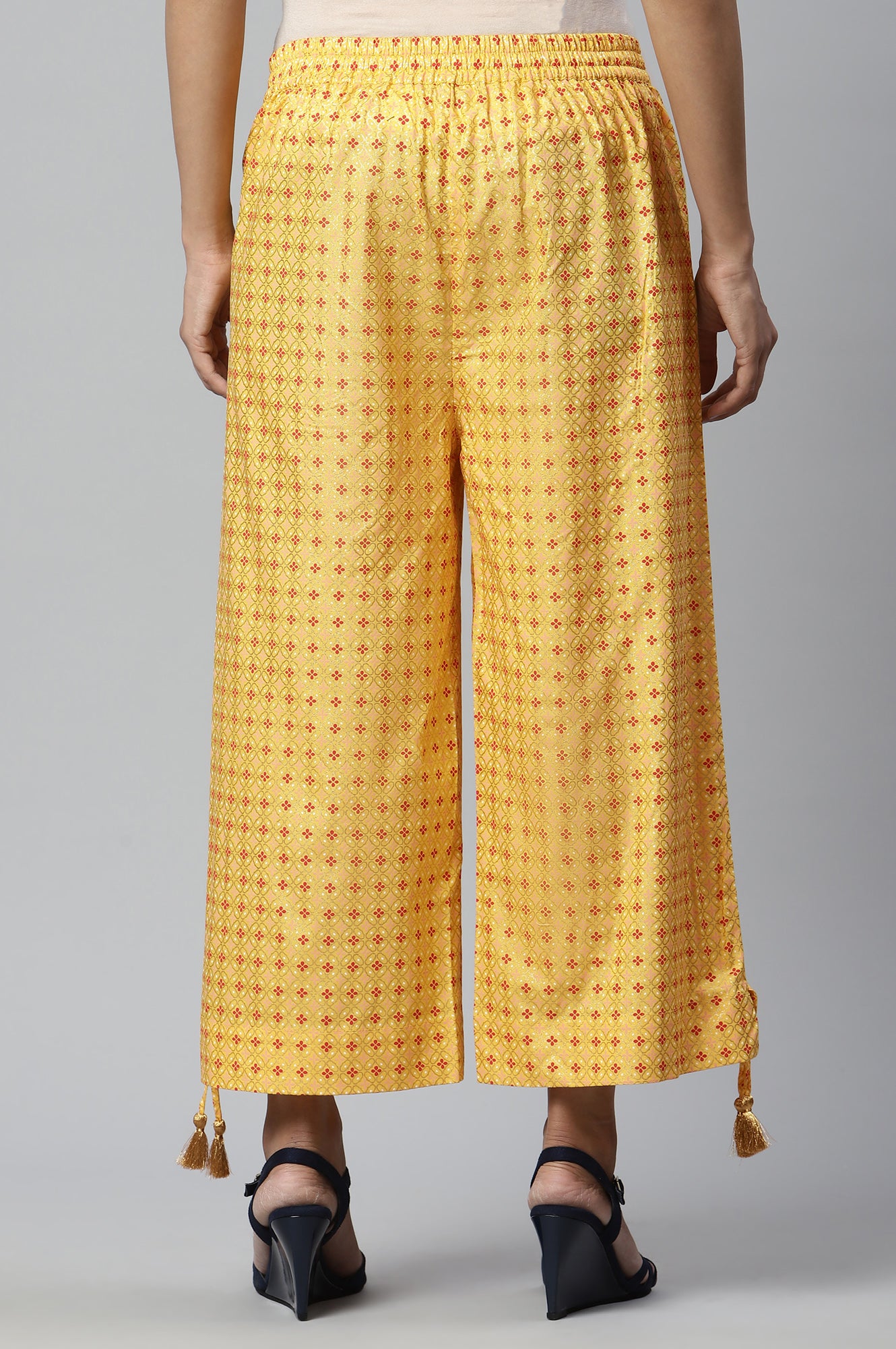 Yellow Ankle Length Straight Culottes