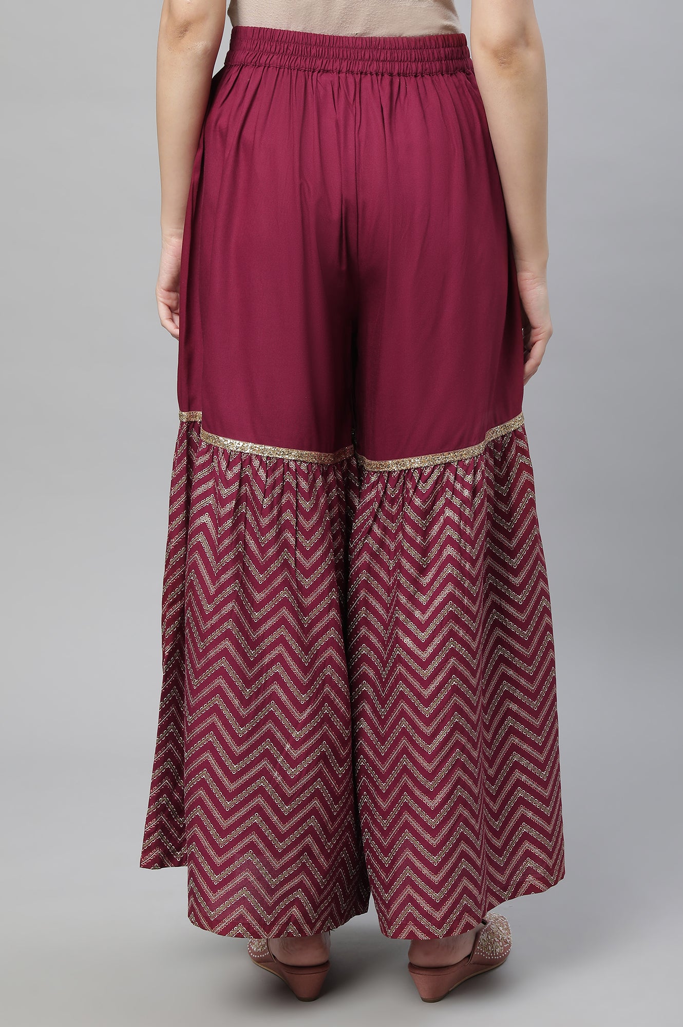 Maroon Single Tier Liva Sharara