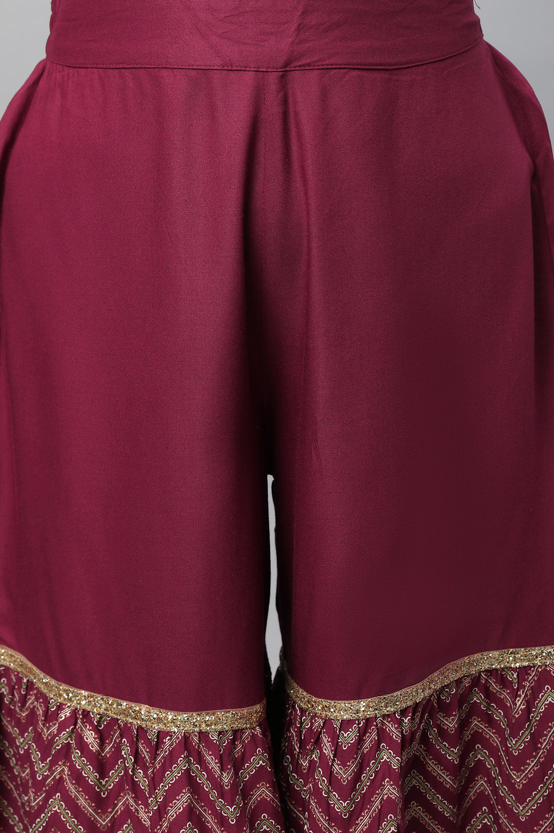 Maroon Single Tier Liva Sharara