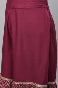 Maroon Single Tier Liva Sharara