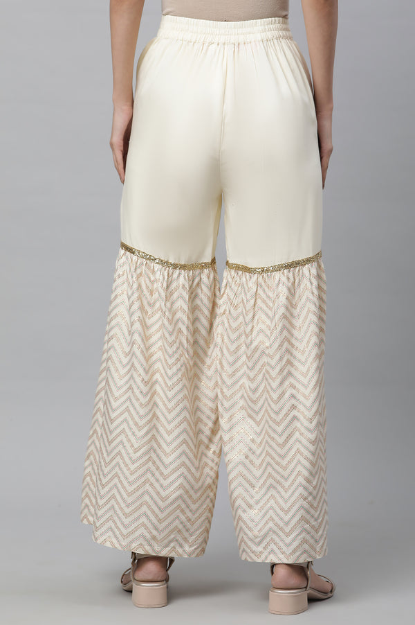 White Single Tier Liva Sharara