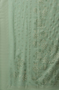 Blue Placement Print Silver Chiffon Dupatta