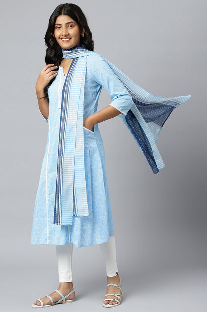 Blue Ethnic Printed Dupatta