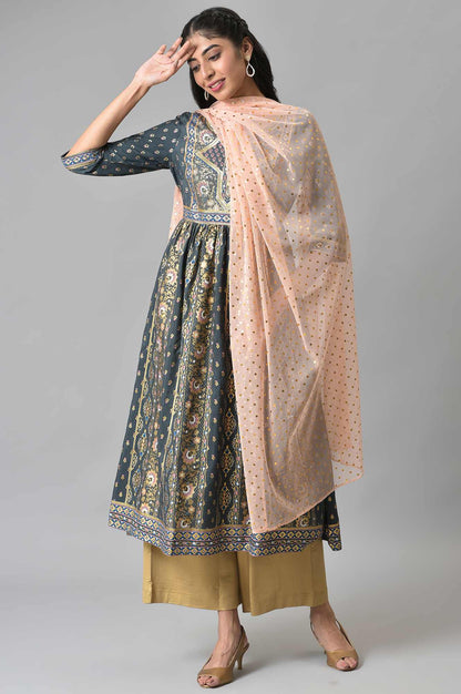 Pink Polka Dots Net Dupatta