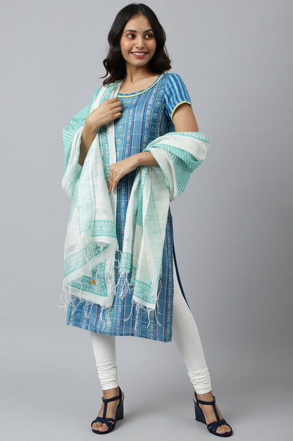 Green Printed Women Dupatta