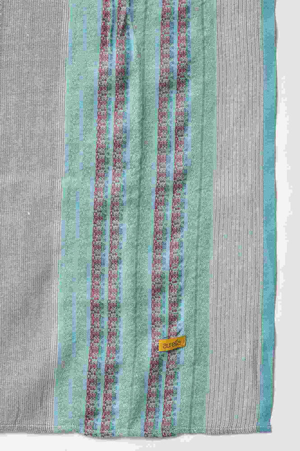 Blue Zari Embroidered Dupatta