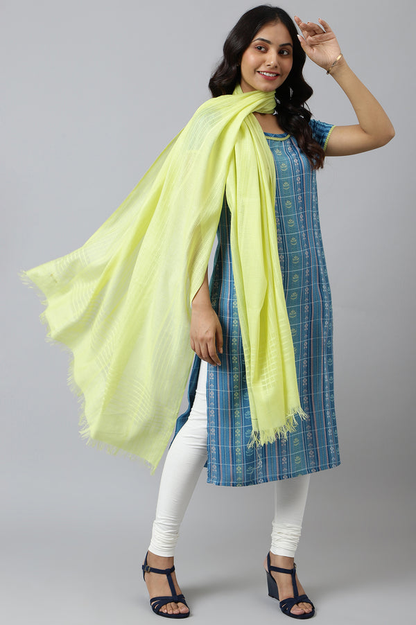 Lemon Yellow Yarn-Dyed Dupatta