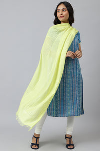 Lemon Yellow Yarn-Dyed Dupatta