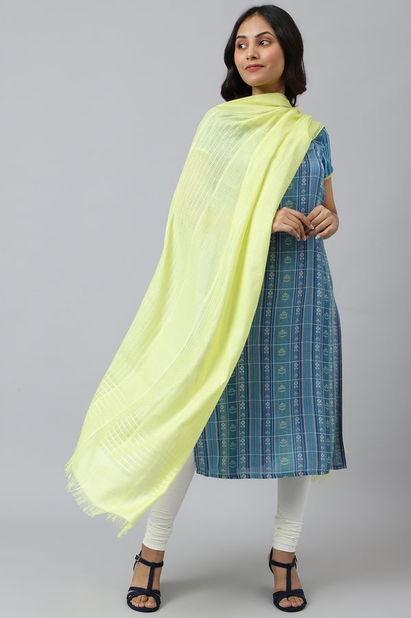 Lemon Yellow Yarn-Dyed Dupatta