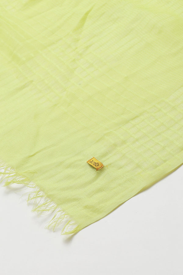 Lemon Yellow Yarn-Dyed Dupatta