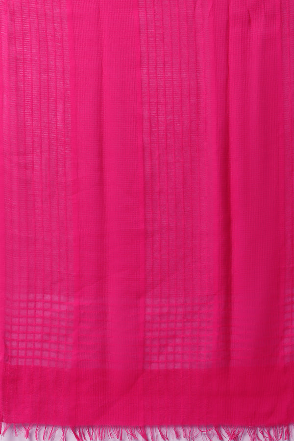 Pink Cotton Viscose Dupatta