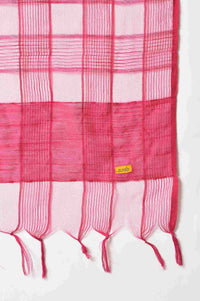 Pink Yarn-Dyed Woven Dupatta