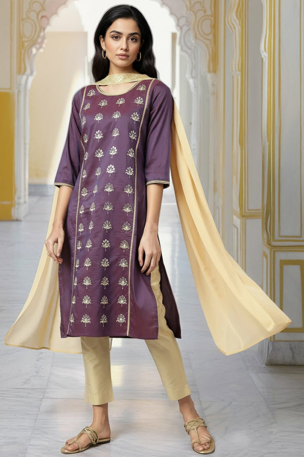 Gold Chocker Neck Georgette Dupatta